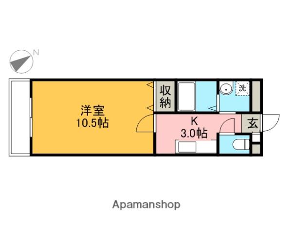 グリーンヴェール(1K/2階)の間取り写真