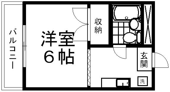 ロイヤルコート弐番館(1K/2階)の間取り写真