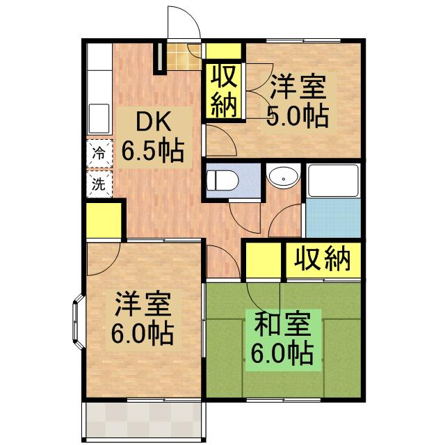 ユーランハイム鎌ヶ谷(3DK/2階)の間取り写真