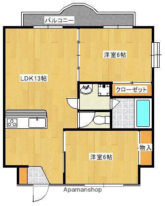蔵屋マンション第一(2LDK/4階)の間取り写真
