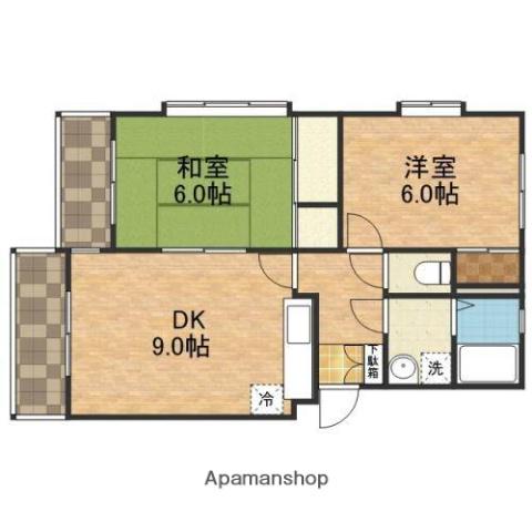 フォンテーヌ船橋(2DK/4階)の間取り写真
