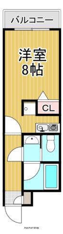 プレジデント(1K/2階)の間取り写真