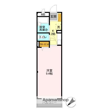 ハイドランジェ(1K/2階)の間取り写真