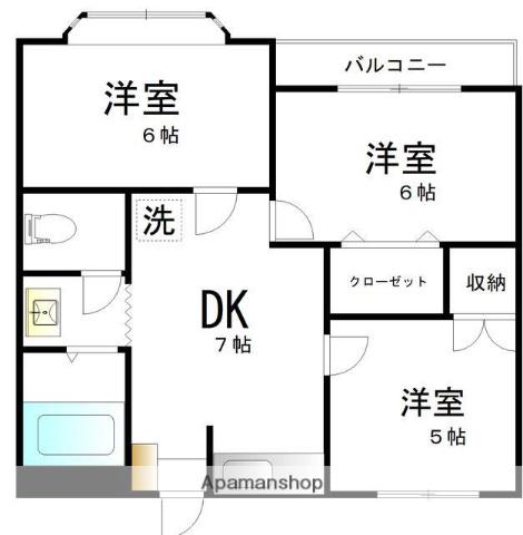 マウントヴィレッジ5(3DK/2階)の間取り写真