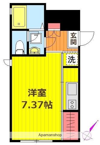 フォルス17(1K/4階)の間取り写真