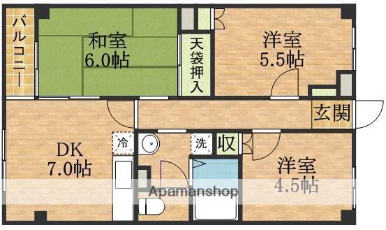 エクセル青山(3DK/6階)の間取り写真