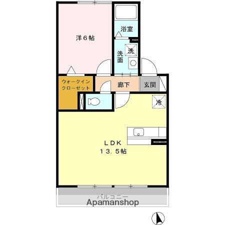 ルッコラ(1LDK/2階)の間取り写真