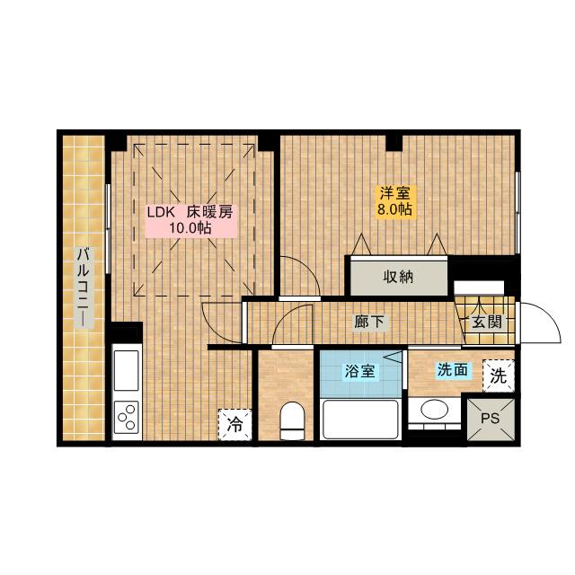 ロイヤルパレス市川(1LDK/4階)の間取り写真