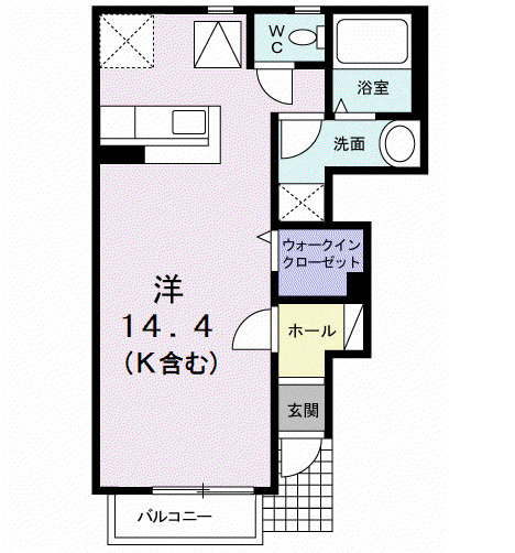 ザイテベルクⅡ(ワンルーム/1階)の間取り写真