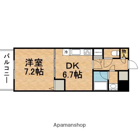 ISIIビル(1DK/8階)の間取り写真