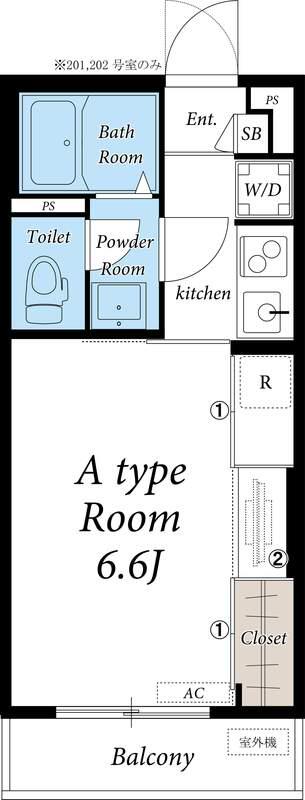 リブリ・谷津(1K/1階)の間取り写真