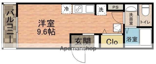 BYRON BAY(ワンルーム/1階)の間取り写真