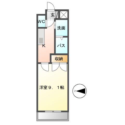 MAPLE GARDEN(1K/2階)の間取り写真