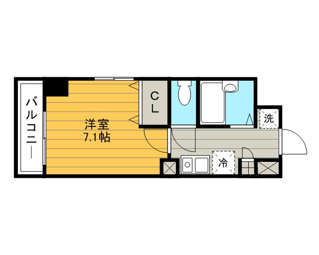 S-FORT本八幡MAIRIE(1K/2階)の間取り写真