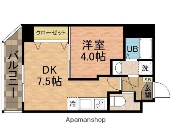 WILLIAMⅤ(1DK/4階)の間取り写真