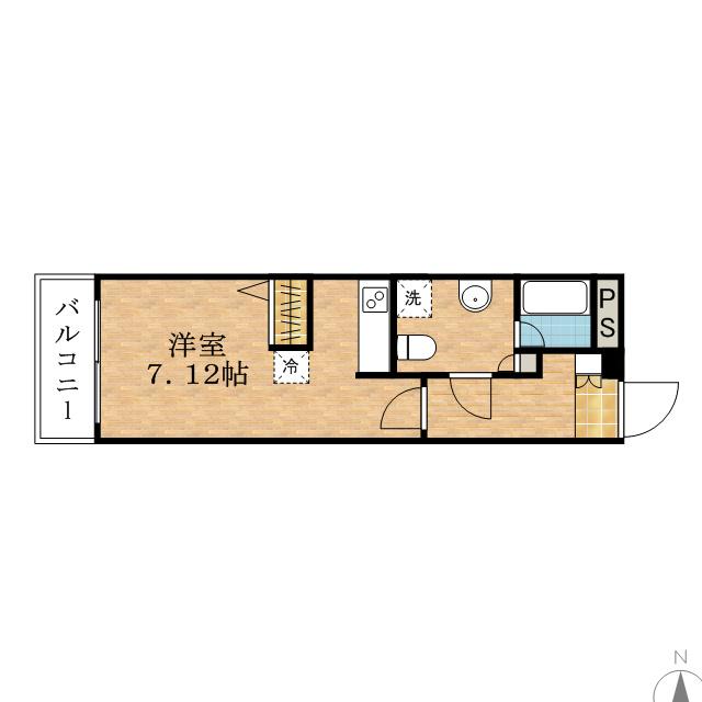 リブリ・パルクルール(ワンルーム/2階)の間取り写真