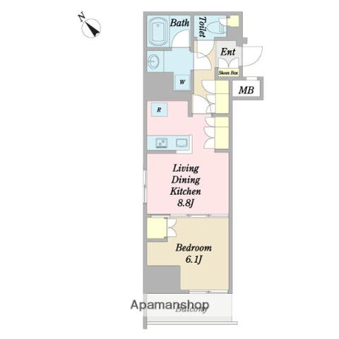 プライマル船橋(1LDK/7階)の間取り写真