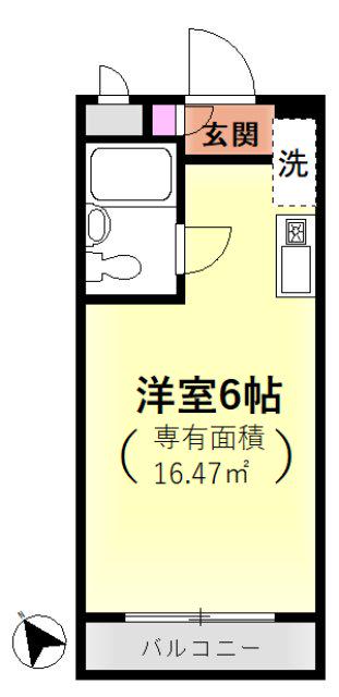アーバン津田沼(1K/3階)の間取り写真