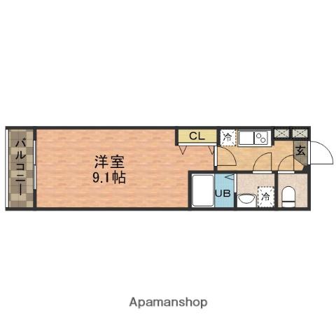 リンクスクエア船橋(1K/4階)の間取り写真