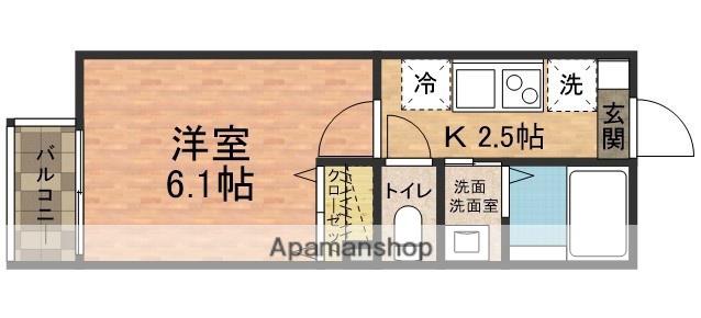 クレリス鎌ヶ谷(1K/2階)の間取り写真