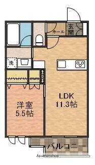 ラフレーズ(1LDK/2階)の間取り写真