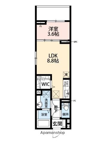 ジェンティーレ・トリヤマⅤ(1LDK/1階)の間取り写真