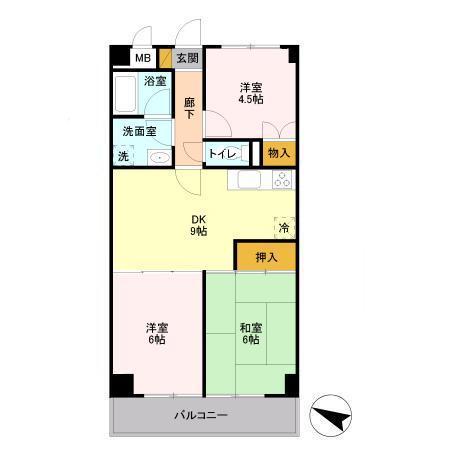 YS習志野台(3DK/3階)の間取り写真