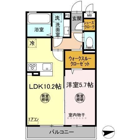 R ザウバー2 A棟(1LDK/3階)の間取り写真