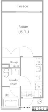 BER津田沼(1K/1階)の間取り写真