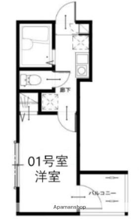 MELDIA津田沼(1K/3階)の間取り写真