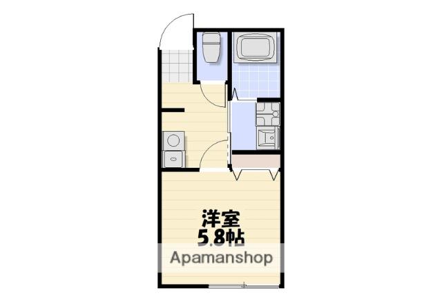 LIKES飯山満B棟(1K/1階)の間取り写真