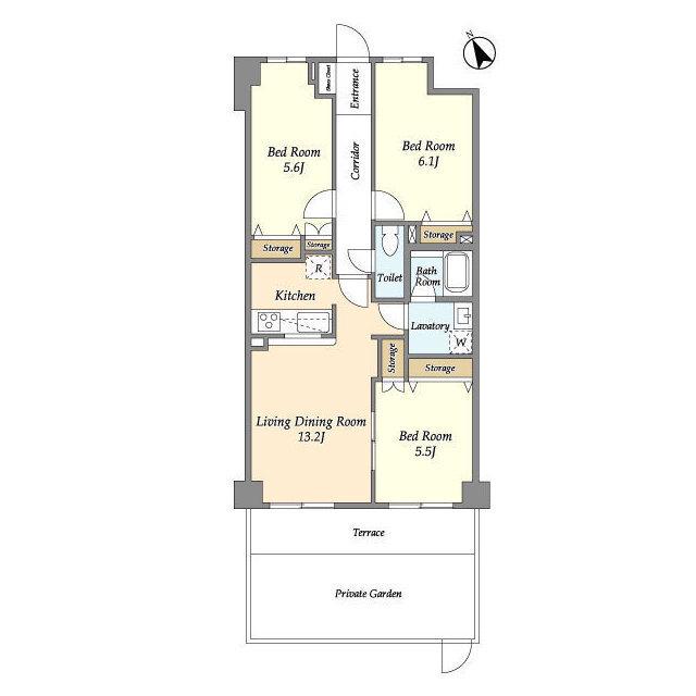 パークレジデンス市川(3LDK/2階)の間取り写真