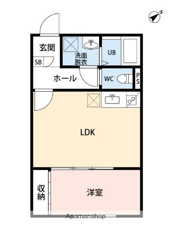 PEAKS FUNABASHI(1LDK/3階)の間取り写真