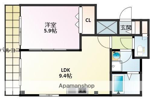 クリエイティブ・カーサ(1LDK/1階)の間取り写真