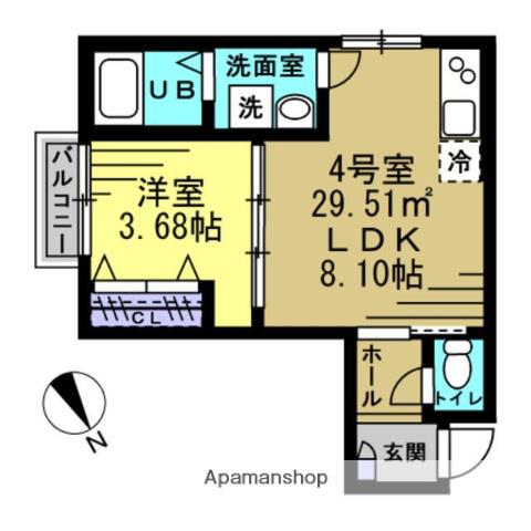 KH谷津(1LDK/2階)の間取り写真