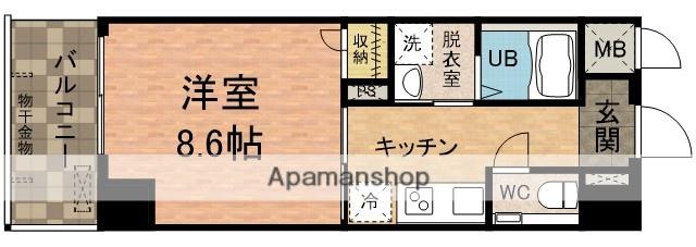 フロントンサウスビル(1K/6階)の間取り写真