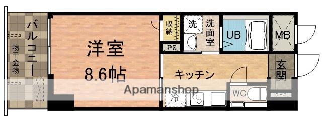 フロントンサウスビル(1K/7階)の間取り写真