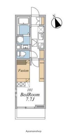 ウィンドテラス津田沼Ⅱ(1K/1階)の間取り写真
