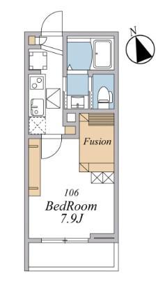 ウィンドテラス津田沼Ⅱ(1K/1階)の間取り写真