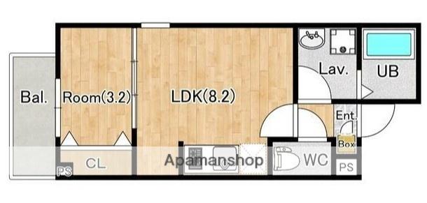 ジーメゾン船橋二宮(1LDK/1階)の間取り写真