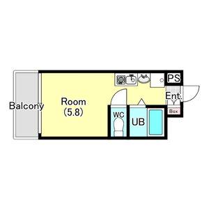 テラスレジデンス津田沼(ワンルーム/2階)の間取り写真