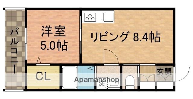 LIKES飯山満町A棟(1LDK/2階)の間取り写真