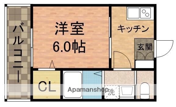 LIKES飯山満町A棟(1K/2階)の間取り写真