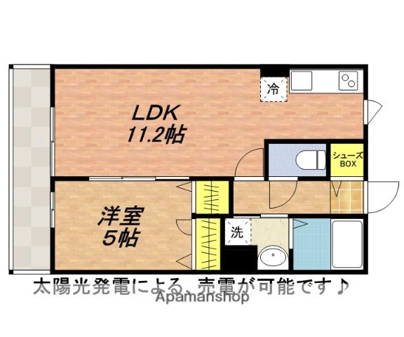 ユリシーズ(1LDK/1階)の間取り写真