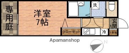 ルームピア船橋(ワンルーム/1階)の間取り写真