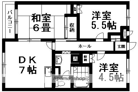 エクセル青山(3DK/5階)の間取り写真