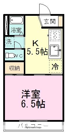 Mフラット(1K/2階)の間取り写真