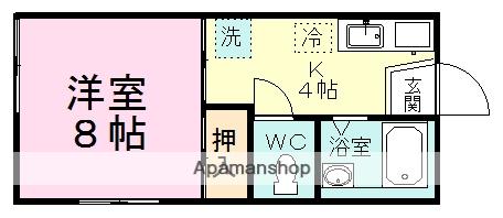 メゾンエスポワールⅡ(1K/1階)の間取り写真