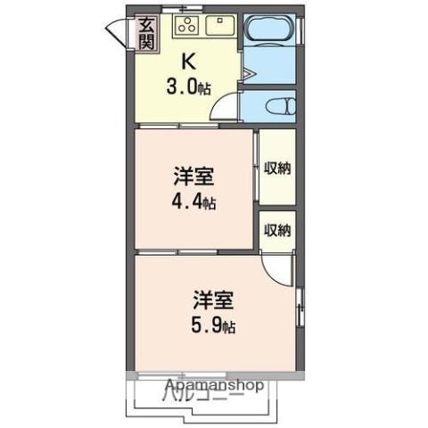 メゾンドブラン(2K/2階)の間取り写真