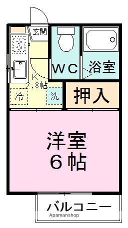 グリーンウッドK&S(1K/1階)の間取り写真